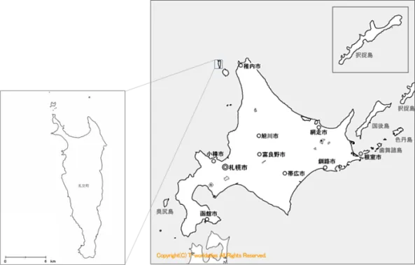 礼文島の地図